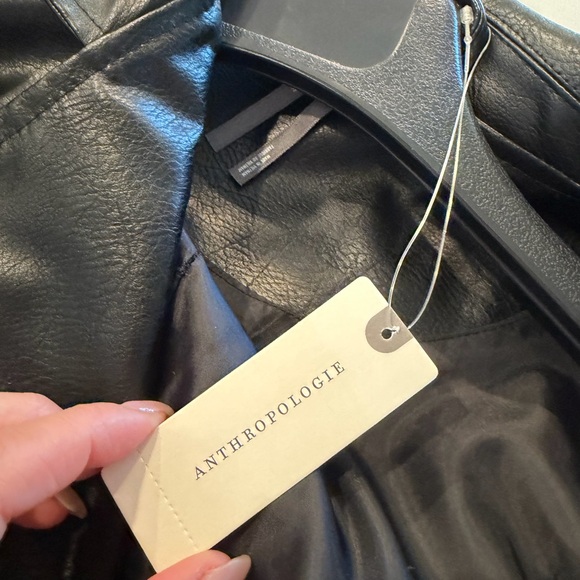 Anthropologie Black Faux Leather Moto Jacket - Picture 2 of 4